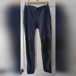 Fjällräven Navy and Black Athletic Leggings Tights L